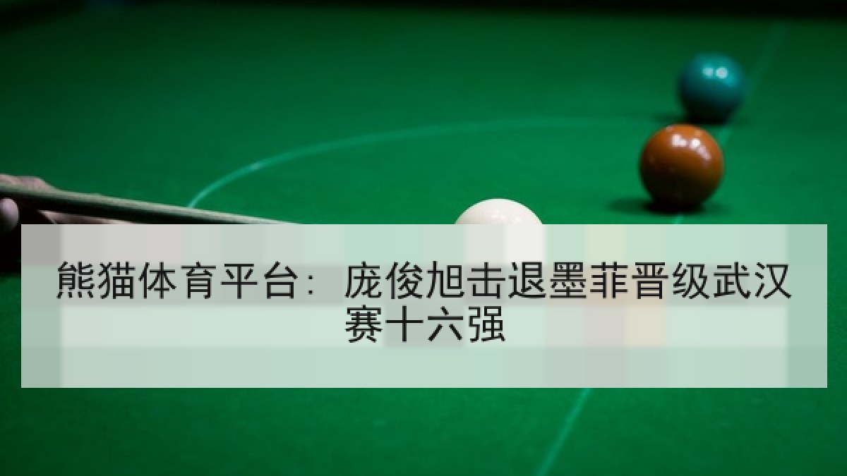 熊猫体育平台: 庞俊旭击退墨菲晋级武汉赛十六强